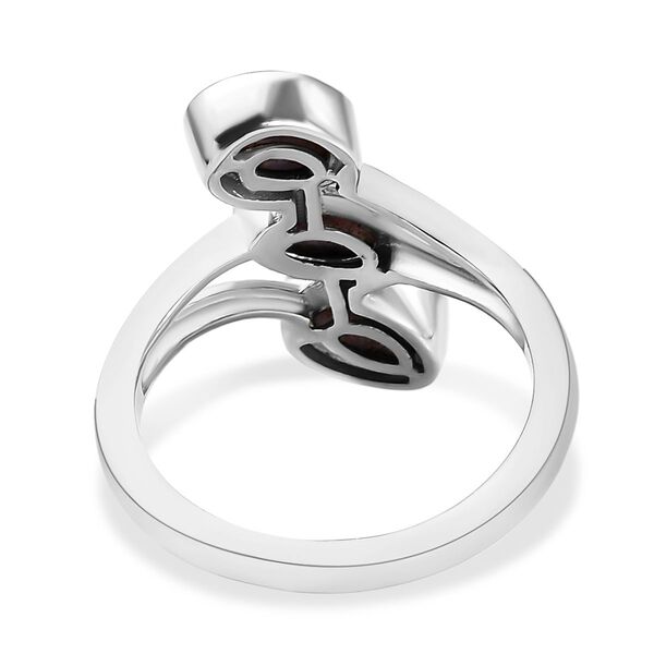 Sternrubin 3-Stein-Ring, 925 Silber platiniert  ca. 2,41 ct image number 6