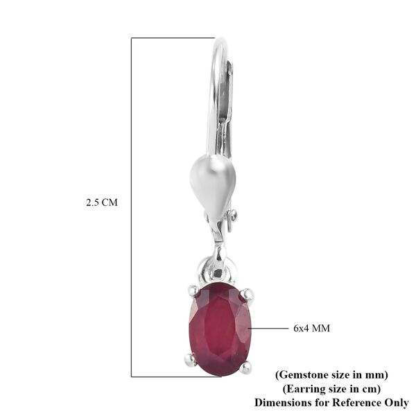 Afrikanischer Rubin Ohrhänger 925 Silber ca. 1,33 ct  image number 4