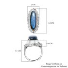 AAA Labradorit Ring, 925 Silber platiniert, (Größe 19.00) ca. 16.11 ct image number 7