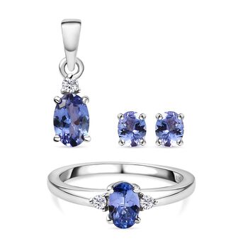 Schmuck-Geschenkset mit Tansanit und Zirkon