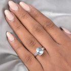Handgearbeiteter Polki Blauer Diamant Fancy Solitär Ring 925 Silber Platin-Überzug image number 2