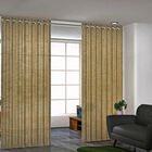 2er Set: Paar Vorhänge in Leinenoptik mit Ösen, Größe 122x244 cm, Hellbraun