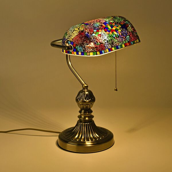 Mosaik Tischlampe, grün/rot image number 5