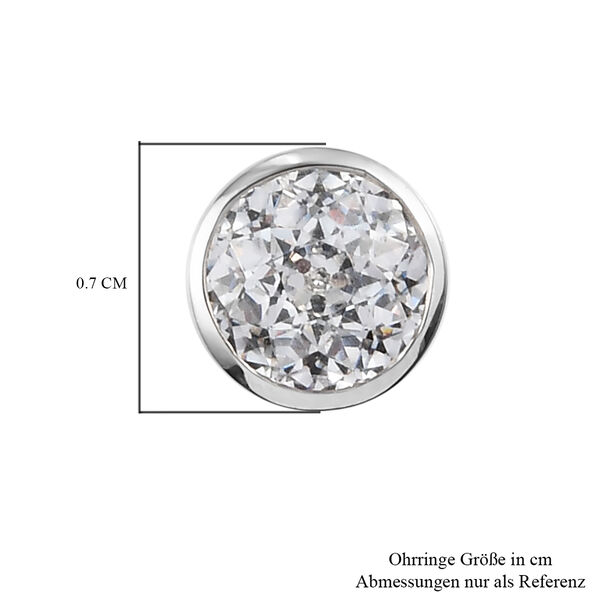 LUSTRO STELLA Hergestellt mit Feinster ZIRKONIA Ohrstecker 925 Silber platiniert image number 5