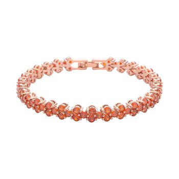 Orangenes Zirkonia Armband, ca. 20 cm, Messing ca. 17,50 ct