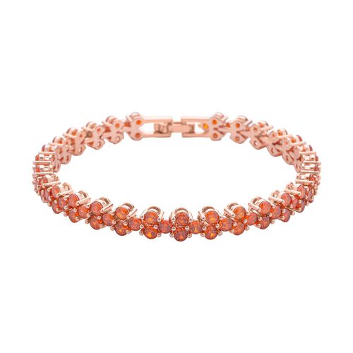 Orangenes Zirkonia Armband, ca. 20 cm, Messing ca. 17,50 ct image number 0