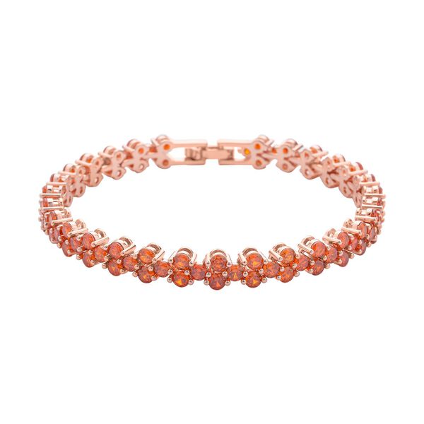 Orangenes Zirkonia Armband, ca. 20 cm, Messing ca. 17,50 ct