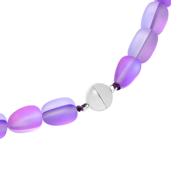 Violette Mystic-Glas Halskette, ca. 50 cm lang, mit Magnetschloss image number 4