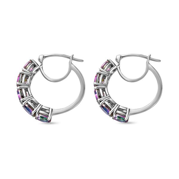 Nordlicht Mystik Topas Creolen, 925 Silber platiniert ca. 4.66 ct image number 4