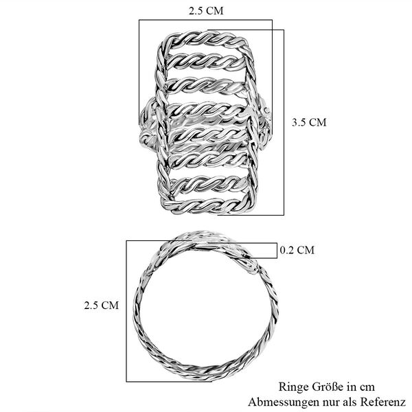 Geflochtener Cocktail-Ring in Silber image number 5