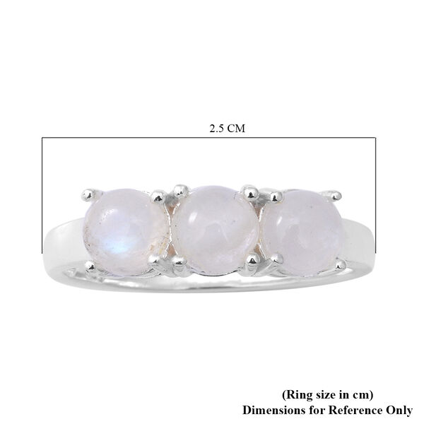 Regenbogen Mondstein 3 Stein Ring 925 Silber platiniert  ca. 3,11 ct image number 4