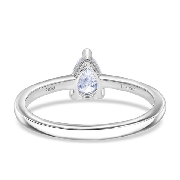 LUXURIANT SGL zertifizierter VS-EF Labor Tropfenschliff Diamant Ring in 950 Platin - 0,50 ct. image number 3