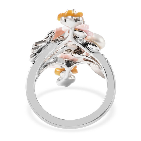 JARDIN-KOLLEKTION Mehrfarbig Perlmutt und Mehrfarbig Edelsteine Ring 925 Silber Rhodium-&Uuml;berzug image number 4