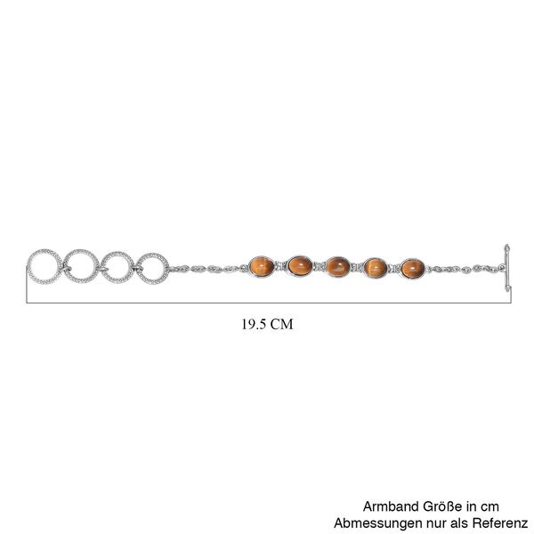 Tigerauge Armband, ca. 19 cm, Edelstahl ca. 10,95 ct image number 5