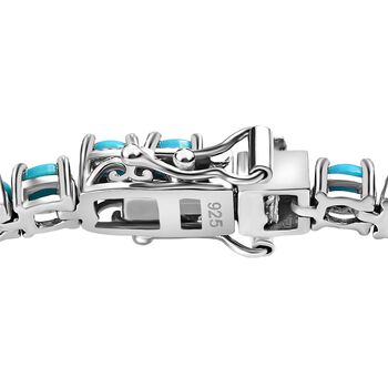 Amerikanisches, nat&uuml;rliches Sleeping Beauty T&uuml;rkis Armband ca. 19 cm 925 Silber platiniert ca. 7.61 ct