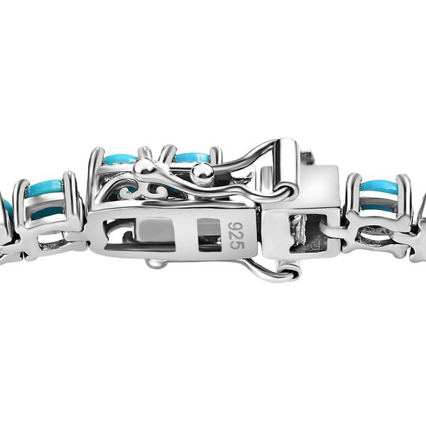 Amerikanisches, nat&uuml;rliches Sleeping Beauty T&uuml;rkis Armband ca. 19 cm 925 Silber platiniert ca. 7.61 ct image number 3