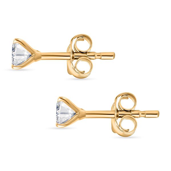 Moissanit Ohrringe, 925 Silber vergoldet - 0,45 ct. image number 5