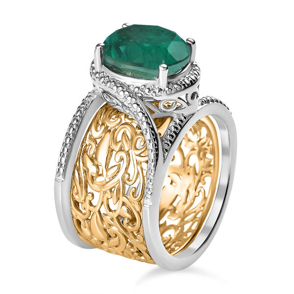 Smaragd Quarz Triplett Ring - 5,77 ct. image number 6