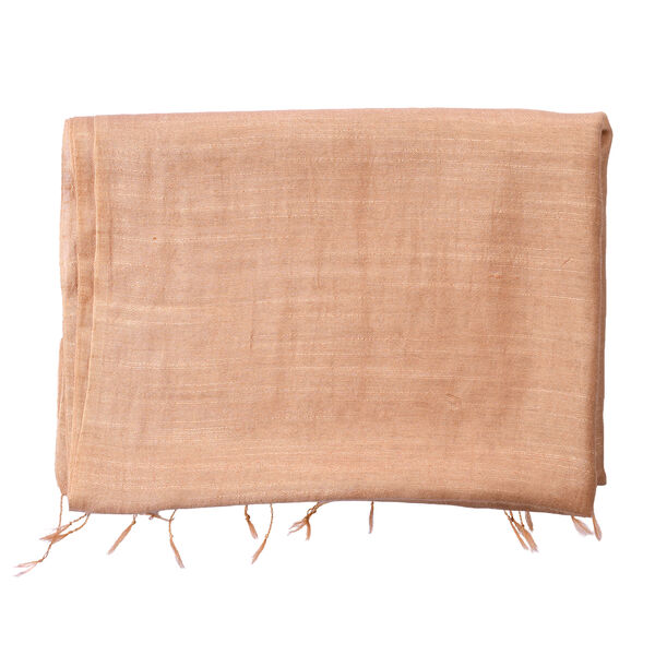 LA MAREY - Seiden Leinen Schal, 70 x 180 cm, Beige image number 4