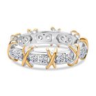 LUXURIANT DIAMANT - Lab Grown Diamant VS-EF Ring 925 Silber Rhodiniert und 750 Gelbgold Vermeil (Größe 18.00) ca. 1,01 ct