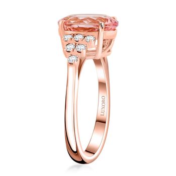 LUXORO zertifiziert und gepr&uuml;ft AAA Rosa Morganit und Diamant Anh&auml;nger in 417 Ros&eacute;gold - 3 ct.