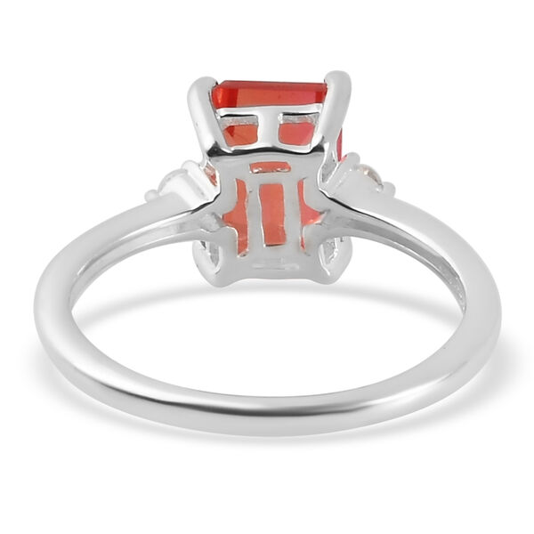 Padparadscha Triplett Quarz und Zirkon-Ring, 925 Silber  ca. 1,78 ct image number 6