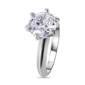 LUSTRO STELLA - Wei&szlig;er Zirkonia Ring 925 Silber rhodiniert (Gr&ouml;&szlig;e 17.00)