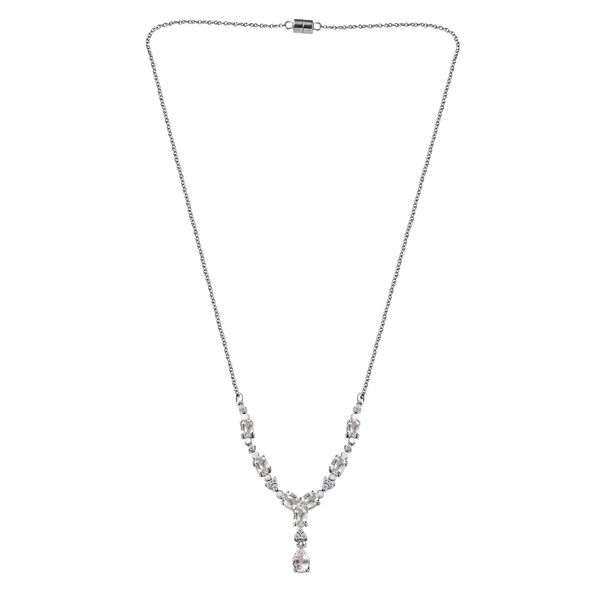 Wei&szlig;er Topas Halskette ca. 45 cm Edelstahl ca. 5.01 ct image number 4