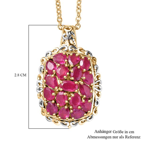 Niassa Rubin Schmuckset ca. 50 cm Nickelfreies Messing platiniert und vergoldet und 316L Edelstahl platiniert ca. 4.30 ct image number 6