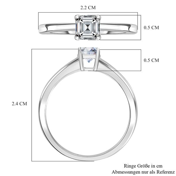 LUXURIANT SGL zertifizierter VS-EF Labor Asscherschliff Diamant Ring in 950 Platin - 0,50 ct. image number 4