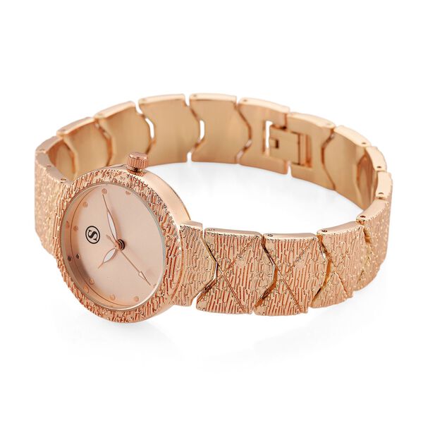STRADA - Uhr mit japanischem PC21S Uhrwerk, roségoldfarbenem Sonnenschliff-Zifferblatt und Legierungsgehäuse image number 6