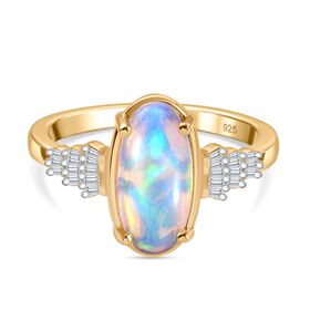 AA Natürlicher, äthiopischer Welo Opal und Diamant Ring - 2,42 ct.