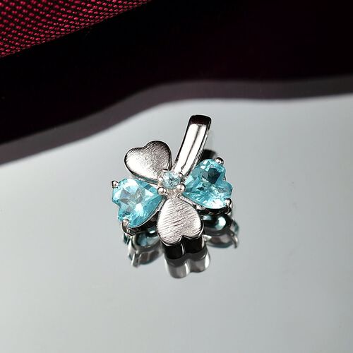 D’joy AA Betroka Blauer Apatit Anhänger 925 Silber rhodiniert ca. 0.94 ct image number 1