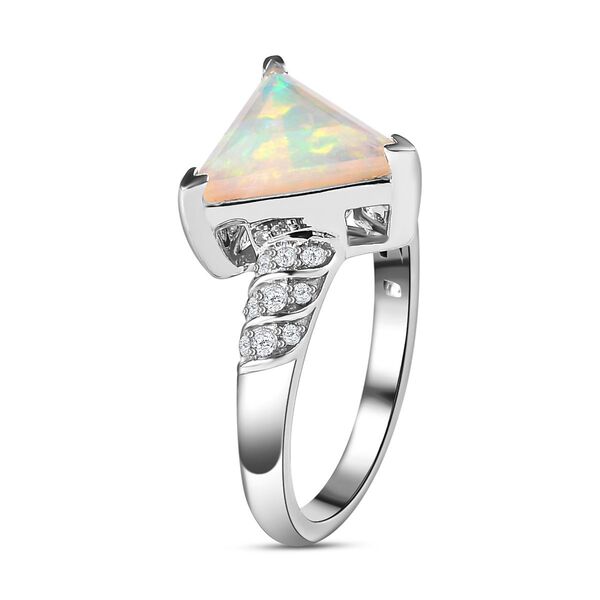 Nat&uuml;rlicher, &auml;thiopischer Welo Opal und Moissanit-Ring - 1,29 ct. image number 6