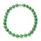 Grüne Jade-Halskette in Silber image number 0