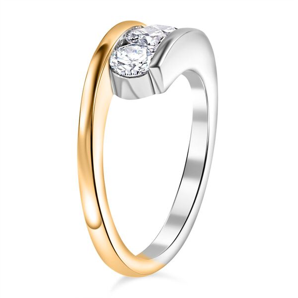 Moissanit Ring, 925 Silber rhodiniert und 750 Gelbgold Vermeil- 0,67 ct. image number 5