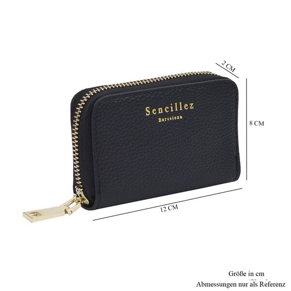 SENCILLEZ Geldb&ouml;rse aus 100% echtem Leder und RFID Schutz, Gr&ouml;&szlig;e 12x2x8 cm, Schwarz image number 6