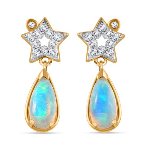 AA Natürlicher, äthiopischer Welo Opal Ohrringe, ca. 1,65 ct. image number 0