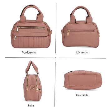 Crossbody-Tasche mit mehreren Rei&szlig;verschlussf&auml;chern und abnehmbarem Gurt, 25x9x18cm, Rosa