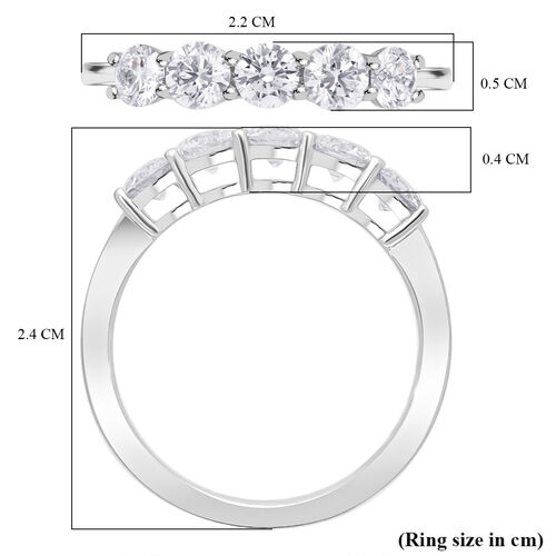 LUXURIANT DIAMOND- SGL zertifizierter VS-EF Labor Diamant Half Eternity Ring in 585 Weißgold - 1 ct. image number 3