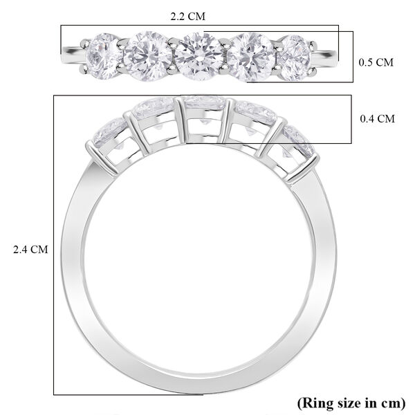 LUXURIANT SGL zertifizierter VS-EF Labor Diamant Half Eternity Ring in 585 Wei&szlig;gold - 1 ct. image number 3