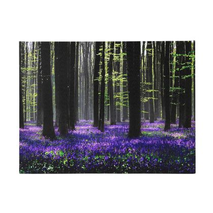 LED-Leinwandbild mit Lavendelwald-Motiv, 30 x 40 cm, mit Rahmen