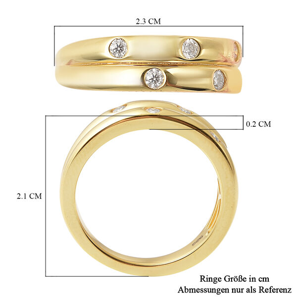 Moissanit Ring 925 Silber Vermeil YG ca. 0,25 ct image number 7