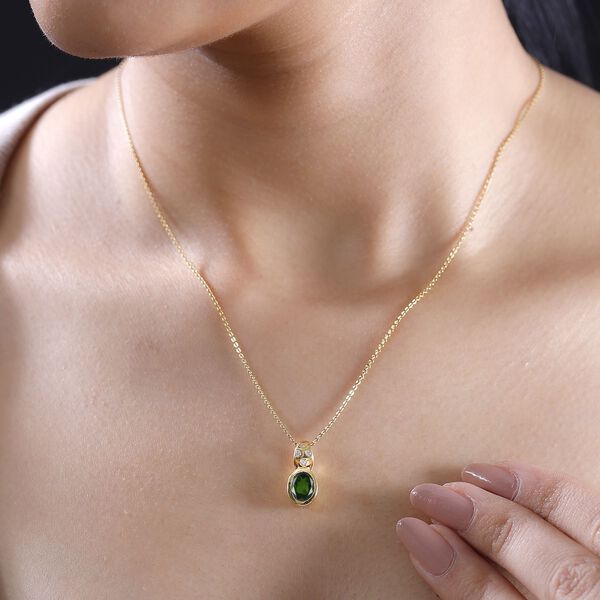 Nat&uuml;rlicher Chromdiopsid und Zirkon-Anh&auml;nger - 1,35 ct. image number 3