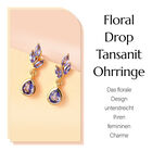 Floral Drop Tansanit Ohrringe - 1,02 ct. image number 6