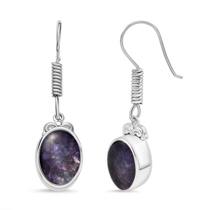 Tansanit-Matrix Ohrringe 950 Kupfer ca. 5.02 ct