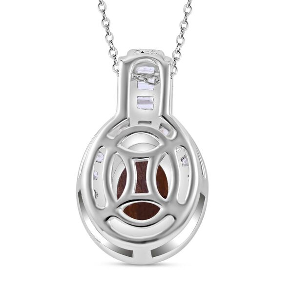 AA Sonnenuntergang Zirkon, Weißer Zirkon Anhänger mit Kette ca. 45 cm, 925 Silber rhodiniert ca. 3.52 ct image number 3