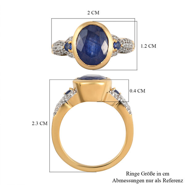 Masoala Saphir-Ring, 925 Silber vergoldet  ca. 4,41 ct image number 7