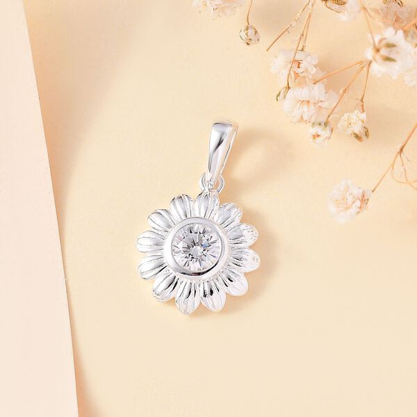 Weißer Zirkonia Anhänger 925 Silber image number 2