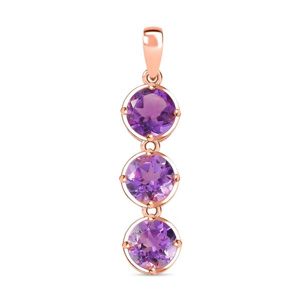 AA Rose De France Amethyst Anhänger 925 Silber rosévergoldet ca. 3.57 ct image number 0